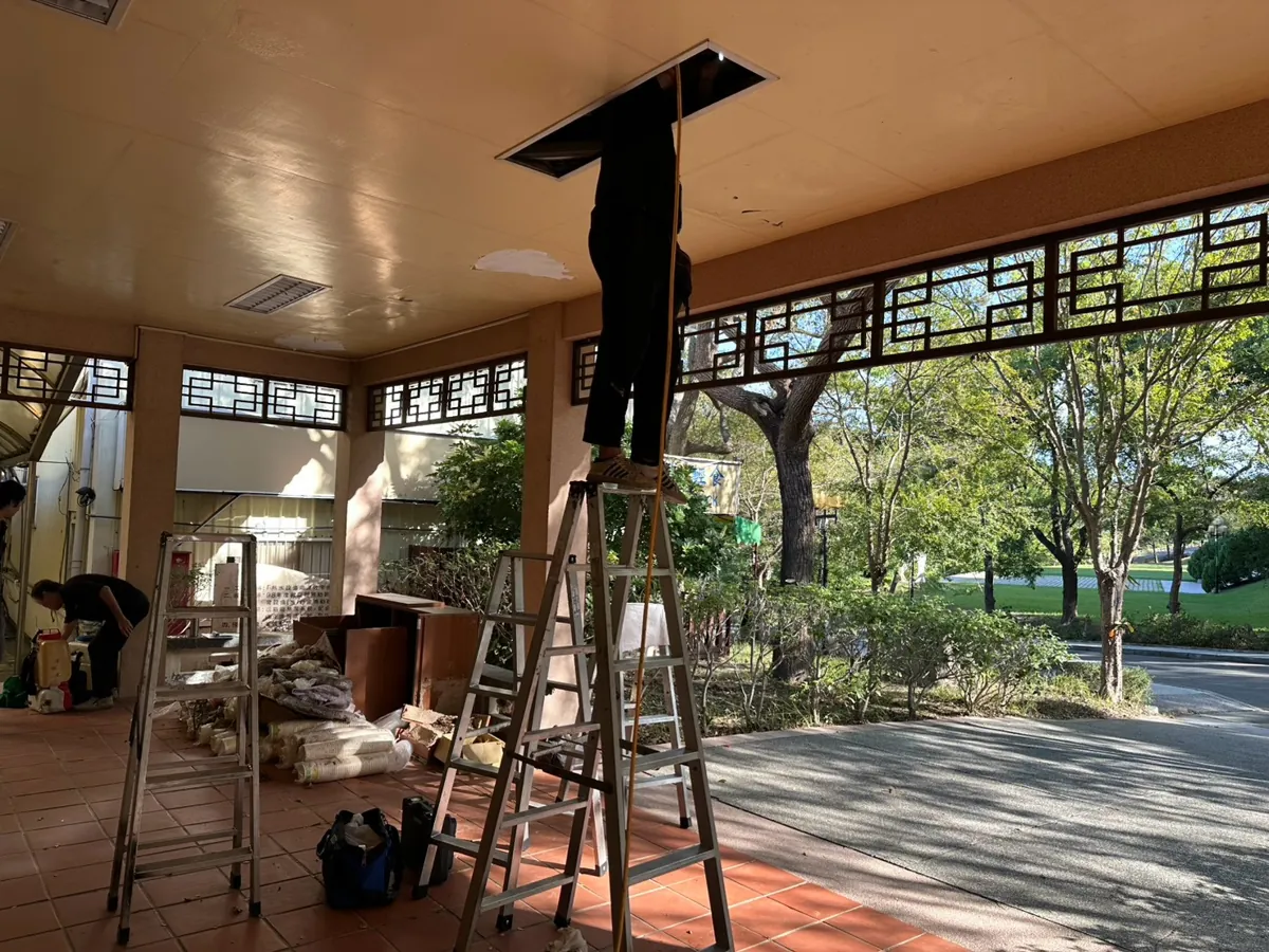 校園涼亭與周邊樹林